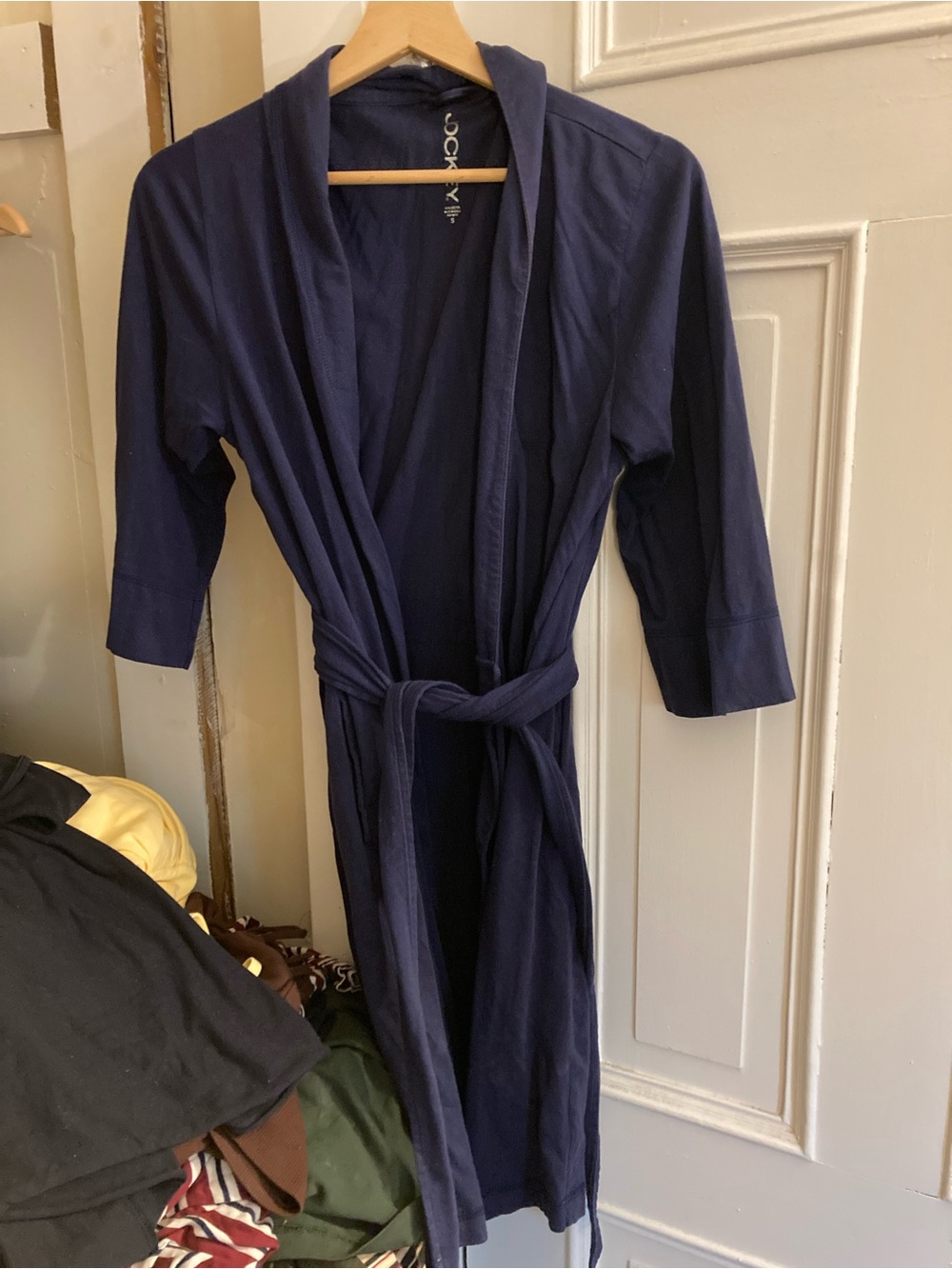 Jockey 100% cotton Navy Blue Lightweight bathrobe Robe with Belt